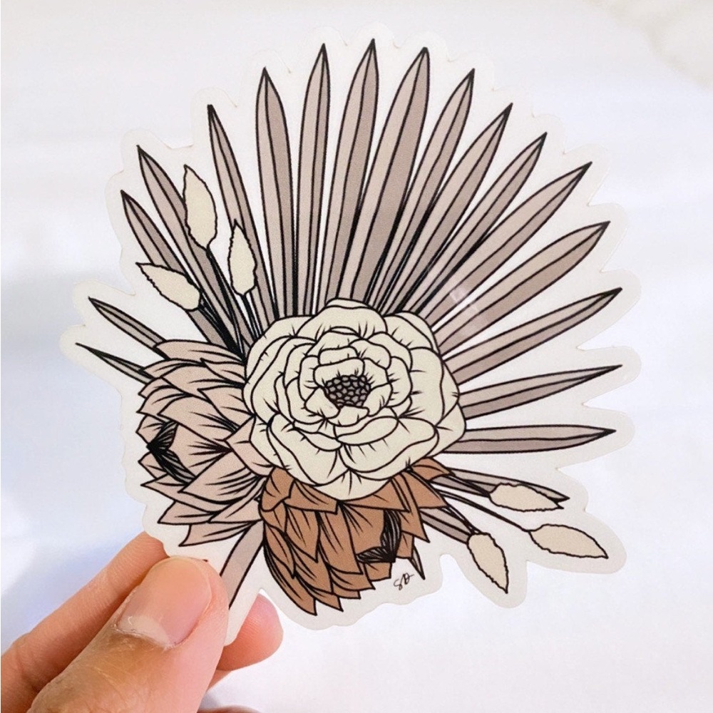 Dried Palm Frond Bouquet Sticker
